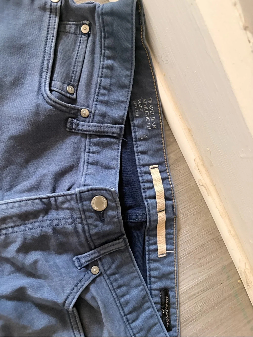Banana Republic TravelJean Slim Straight Men's Slate Blue Jeans